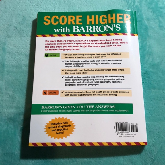 BARRON’S AP Human Geography EXAM REVIEW BOOK - Picture 6 of 6